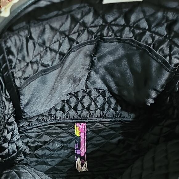Vera Bradley Double Zip Pirouette Pink and Black Floral Backpack